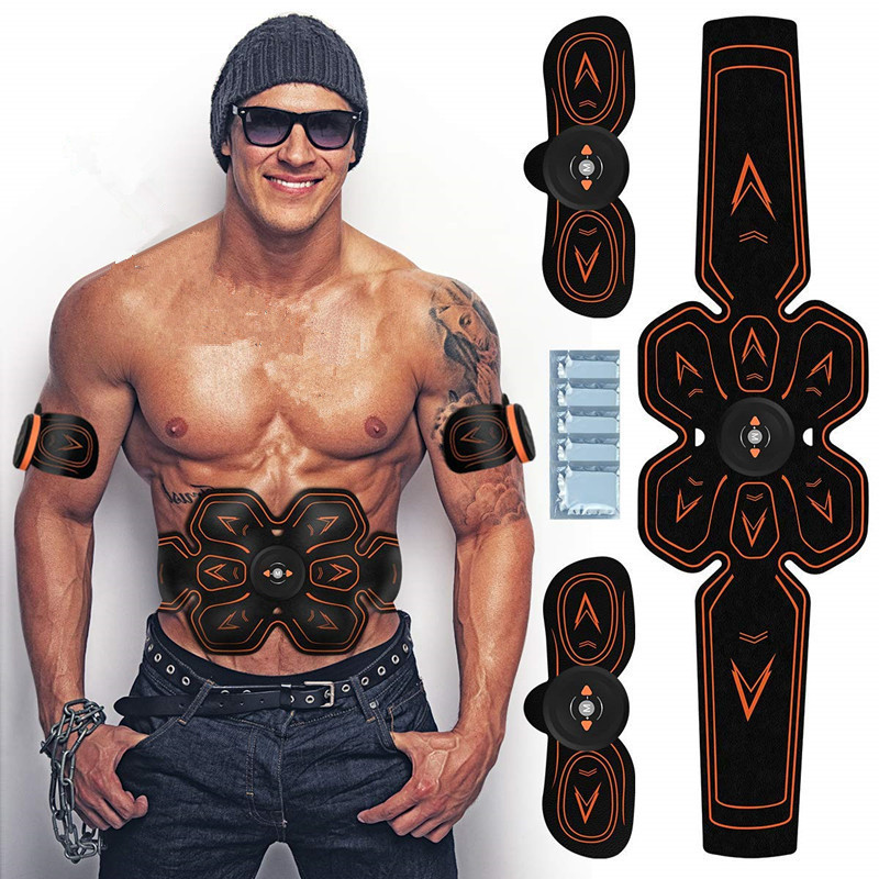 Rechargeable Wireless Abdominal Muscle ABS EMS Sticker Smart Fitness Massage Stimulator Body Slimming belt253y