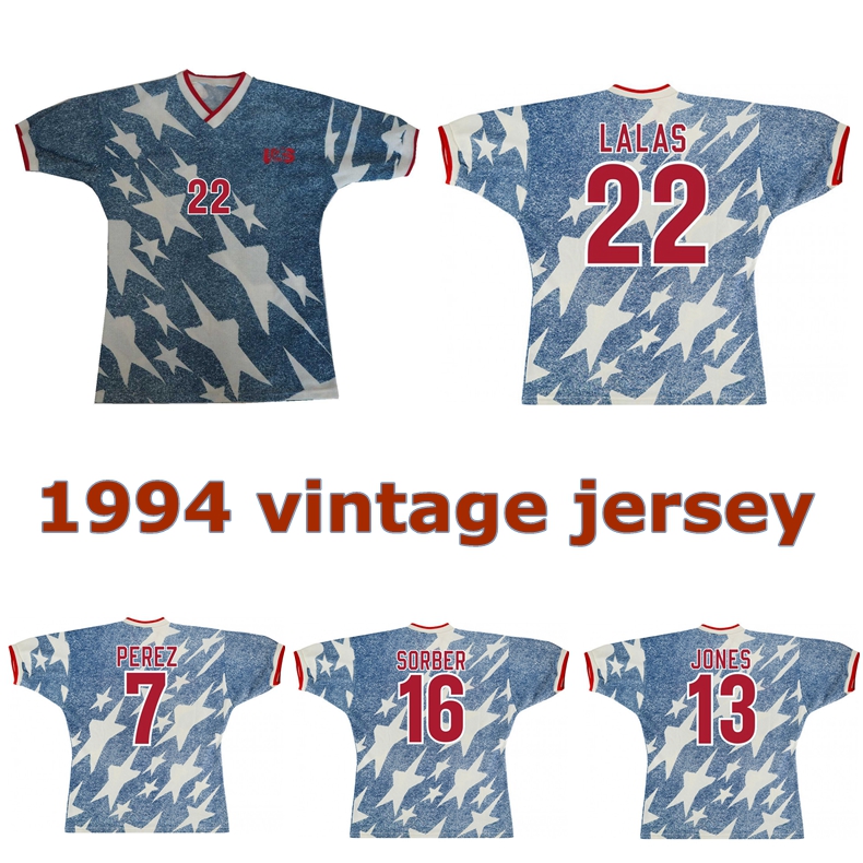 1994 American retro away soccer jersey 94 Lalas JONES SORBER BALBOA PEREZ vintage classic old football shirt, 1994 away jersey
1994 American retro away soccer jersey 94 Lalas JONES SORBER BALBOA PEREZ vintage classic old football shirt, 1994 away jersey