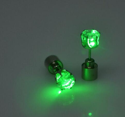 Stud Earrings Women Men Punk Rock LED Bling Light Up Earrings Ear Studs Party Jewelry Gift Channel Earrings
