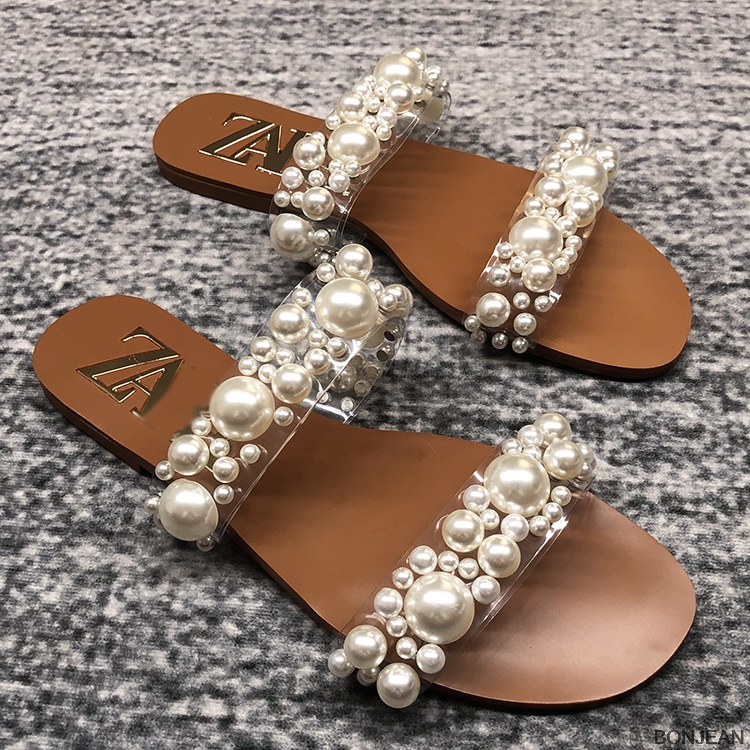 Pearl Shoes Women Summer Slippers Women Pearl Decoration Slides Women Flat Slippers Elegant Party Slides, White
Pearl Shoes Women Summer Slippers Women Pearl Decoration Slides Women Flat Slippers Elegant Party Slides, White