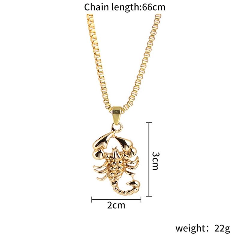 Personality Scorpio Long Chain Gold Color Scorpion Pendant Necklace For Men Punk Rock Necklace Hip Hop Jewelry Gift