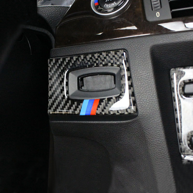 Car styling for BMW e90 e92 e93 Carbon Fiber Key Hole Protection Circle Ignition Switch Decoration Circle 2005-2012 3 Series Auto Accessory