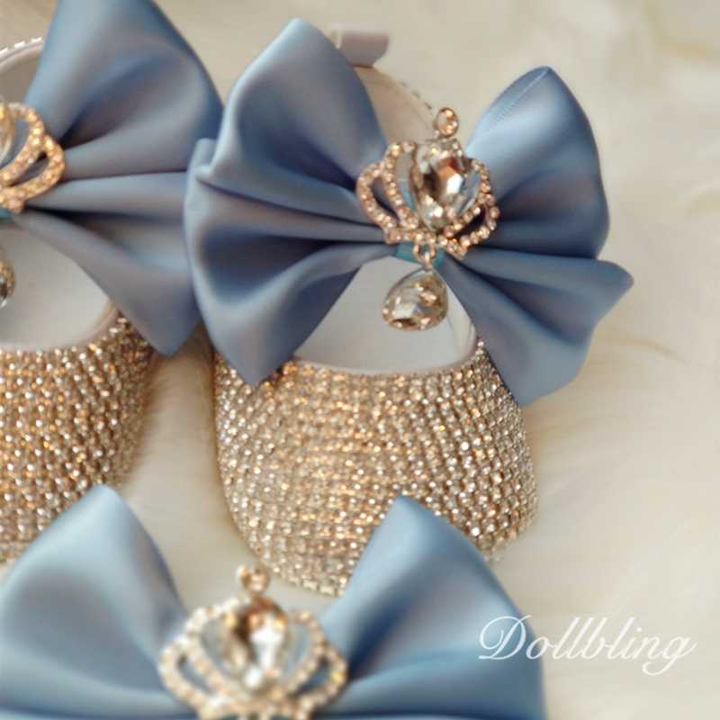 Baby Blue Absolutely Stunning Crown Jewery Diamond Shoes Perfect for All Special Occasion Pregnant Keepsakes Gifts