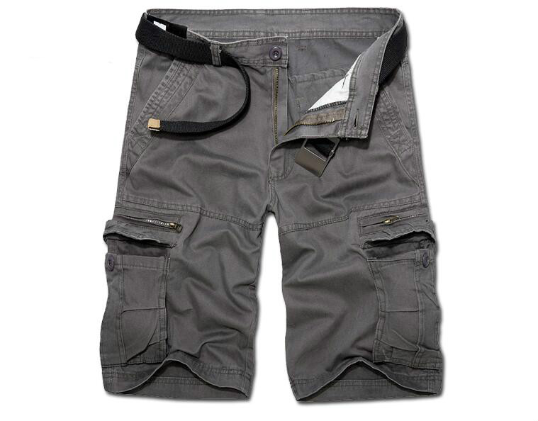 2024 Mens Cargo Shorts Summer army green Cotton Shorts men Loose Multi-Pocket Homme Casual Bermuda Trousers 40