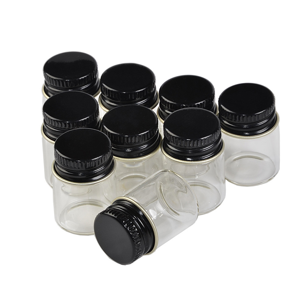 Mini Glass Jars Bottles with Screw Aluminium Black Cap Liquid Bottles Empty 5ml 6ml 7ml 10ml 14ml Crafts Bottles Jars 100 units
Mini Glass Jars Bottles with Screw Aluminium Black Cap Liquid Bottles Empty 5ml 6ml 7ml 10ml 14ml Crafts Bottles Jars 100 units