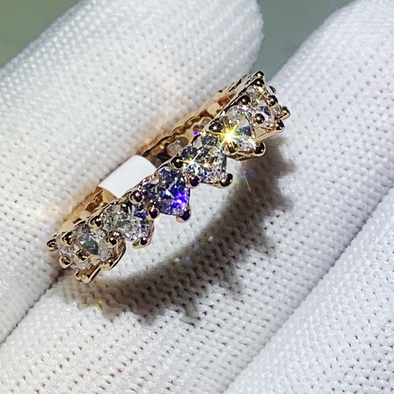 2020 New Arrival Sparkling Luxury Jewelry 925 Sterling Silver&Rose Gold Full Pear Cut White Topaz CZ Diamond Gemstones Women Wedding Ring