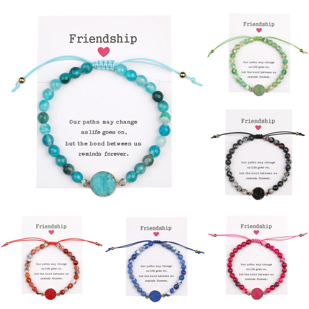 Women's Jewellery 6 Friendship Card Bracelet Druse Resin Mm Section Agate Natural Manual Weave Bracelet Women Wedding Bangle Gift
Women's Jewellery 6 Friendship Card Bracelet Druse Resin Mm Section Agate Natural Manual Weave Bracelet Women Wedding Bangle Gift