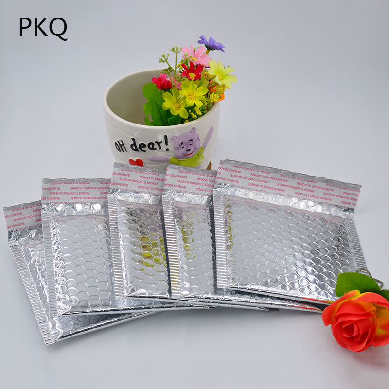 Gift Wrap 11*13cm Sliver Small Bubble Pack Envelopes Mini Packing Padded Envelope Bag Courier