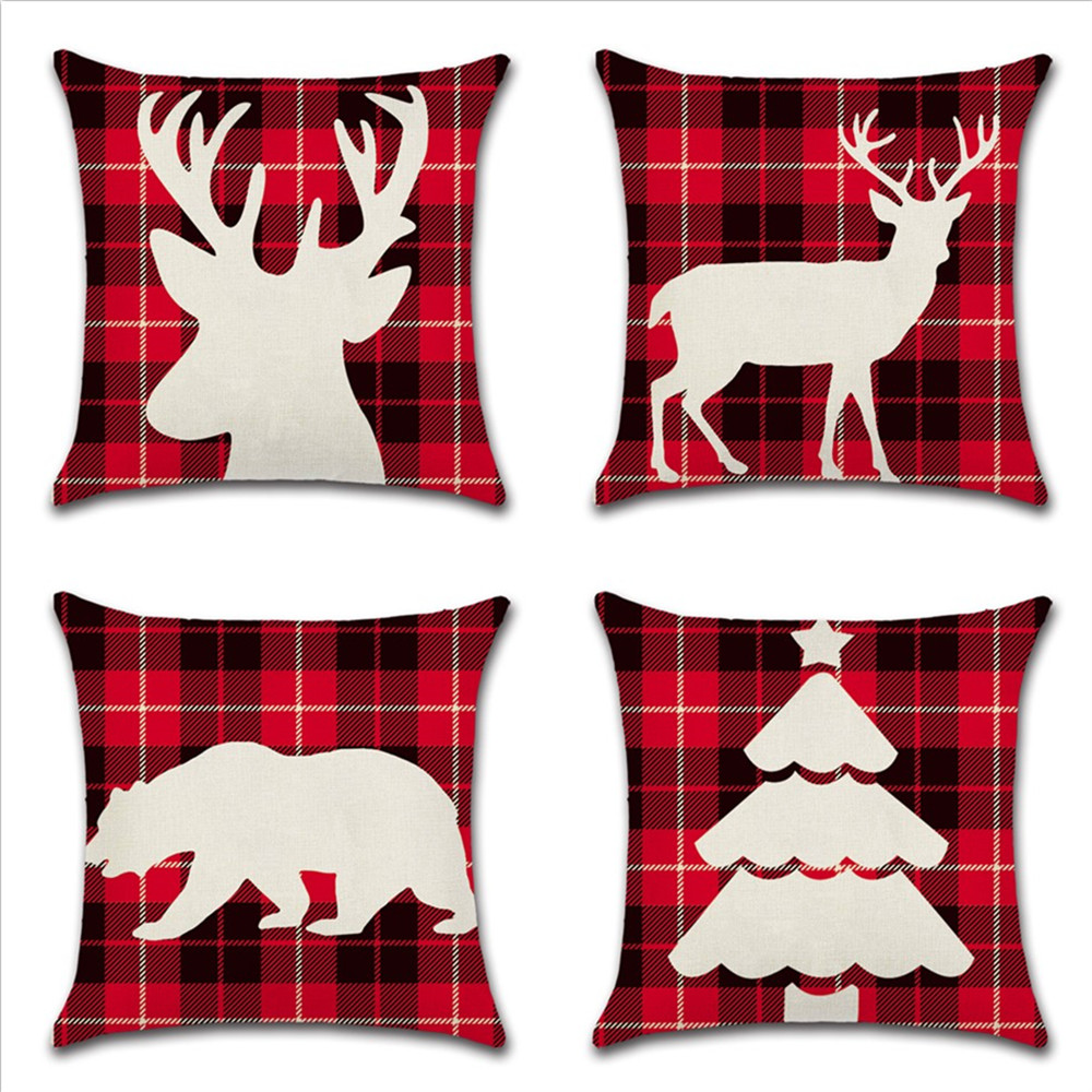 Red Plaid Christmas Cushions Tree and Deer Printed Cushion Cover Sofa Bed Car Seat New Year Decoration Throw Pillow Covers, 04
Red Plaid Christmas Cushions Tree and Deer Printed Cushion Cover Sofa Bed Car Seat New Year Decoration Throw Pillow Covers, 04