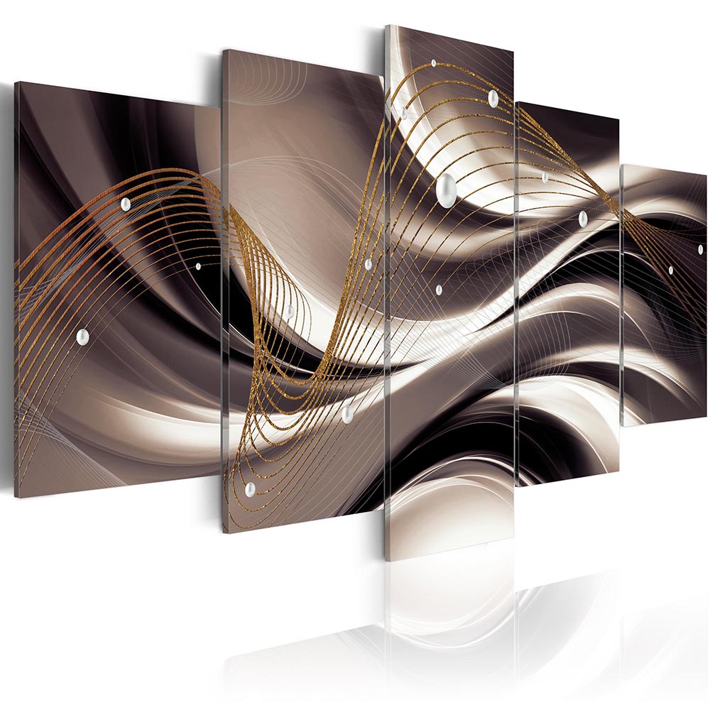 Abstract Wave Line Pearls Canvas Print Modern Art Painting Fashion Design for Home Decoration, Choose Color & Size( No Frame )