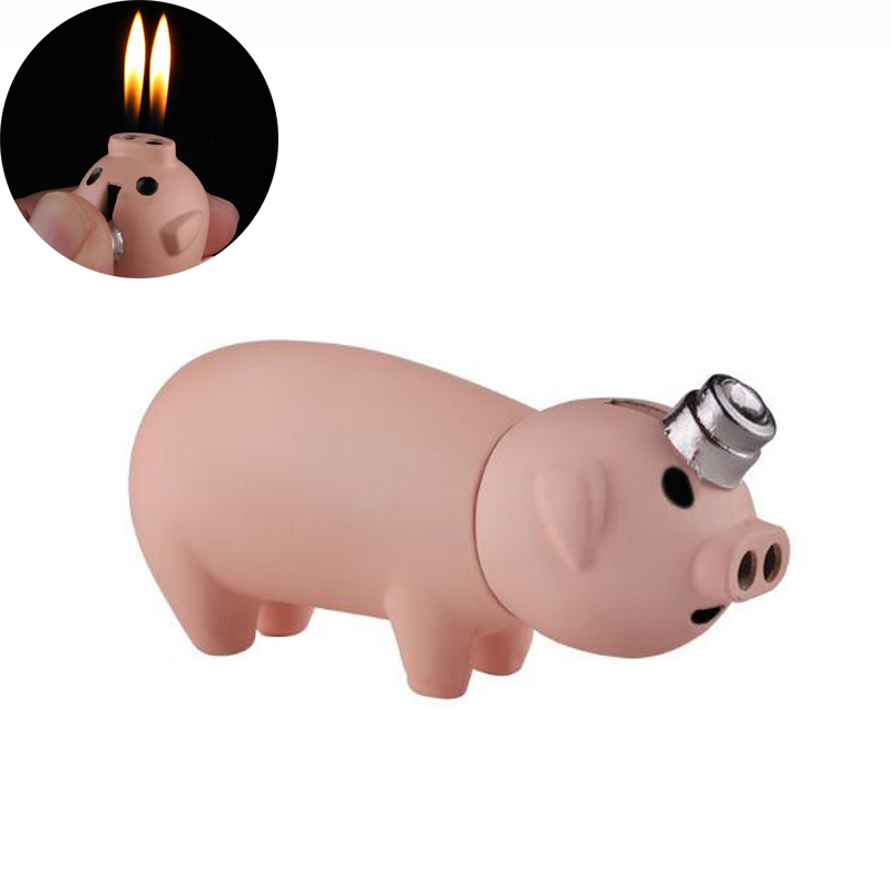 Creative Lighter Little Pig Jet Lighter Butane Piggy Dual Nozzles Metal Funny Decoration Gas Lighters
Creative Lighter Little Pig Jet Lighter Butane Piggy Dual Nozzles Metal Funny Decoration Gas Lighters