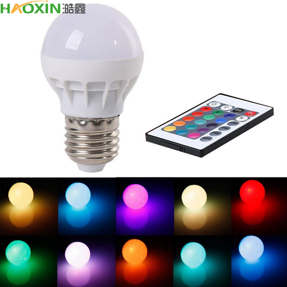 HaoXin 3W E27 LED RGB LED Light Bulb with IR Remote Control Pop Lamp Color Changing AC 85-265V 16 colors changing LED Bulbs
HaoXin 3W E27 LED RGB LED Light Bulb with IR Remote Control Pop Lamp Color Changing AC 85-265V 16 colors changing LED Bulbs