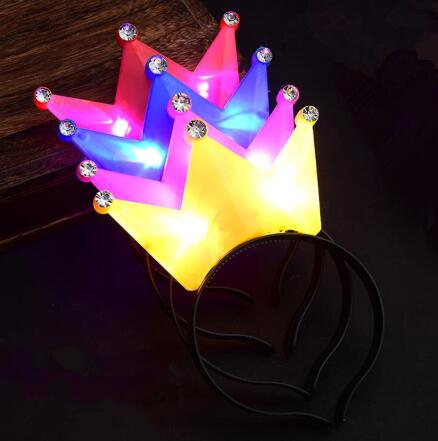 New Colorful Princess Tiara Crown LED Flashing Headband Kids Adults Light Up hair Accessories Rave Glow Party Supplies