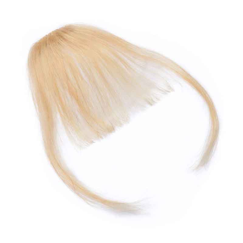 100 Human Hair Bangs Hand Tied Hair Fringe Hairpiece Clip in Air Bangs With Temple For Women