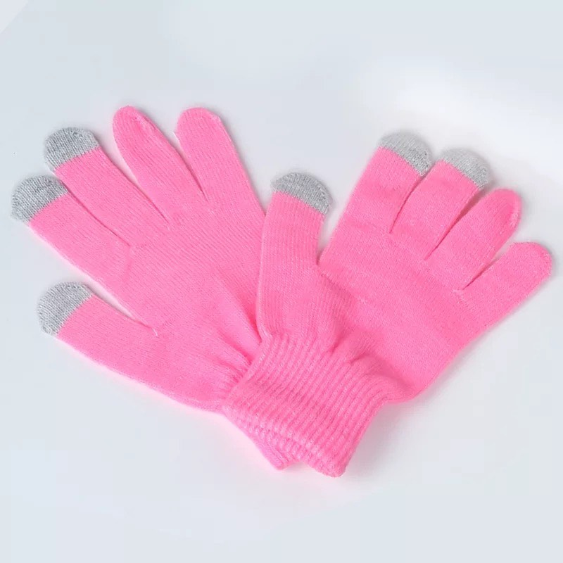 18 Colors Touch Screen Fingers Gloves Pure Color Knitted Mittens Unisex Design Winter Keep Warm Wholesale Price