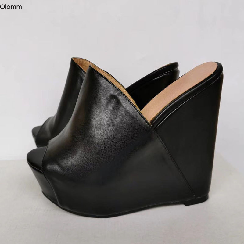 Olomm Handmade Women Platform Mules Sandals Wedges High Heels Sandals Open Toe Elegant Black Party Shoes Women US Plus Size 5-20, D2345 black 
Olomm Handmade Women Platform Mules Sandals Wedges High Heels Sandals Open Toe Elegant Black Party Shoes Women US Plus Size 5-20, D2345 black