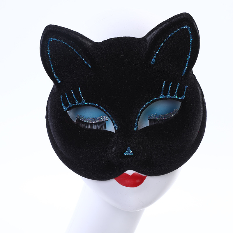 Blast hot-selling Masquerade Carnival children's dance show prop cute kitten half-face mask Halloween party dress up cat mask