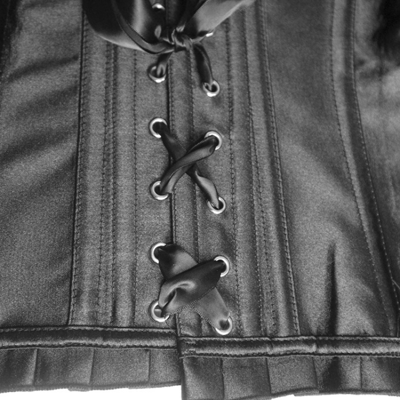 Beaded Ruffle Trim Overbust Corset Top Women Fashion Sexy Lace-up Non-Padded Back Corselet S-6XL Plus Size