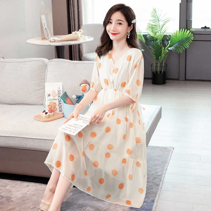 665# Maternity Clothes Nursing Dress Summer Chiffon Dress for Pregnant Women Pregnancy Clothes Breastfeeding, Polka dot
665# Maternity Clothes Nursing Dress Summer Chiffon Dress for Pregnant Women Pregnancy Clothes Breastfeeding, Polka dot
