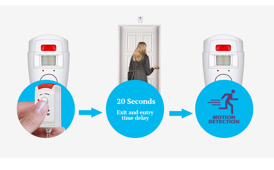 Home Security PIR MP Alert Infrared Sensor Anti-theft Motion Detector Alarm Monitor Wireless Alarm system