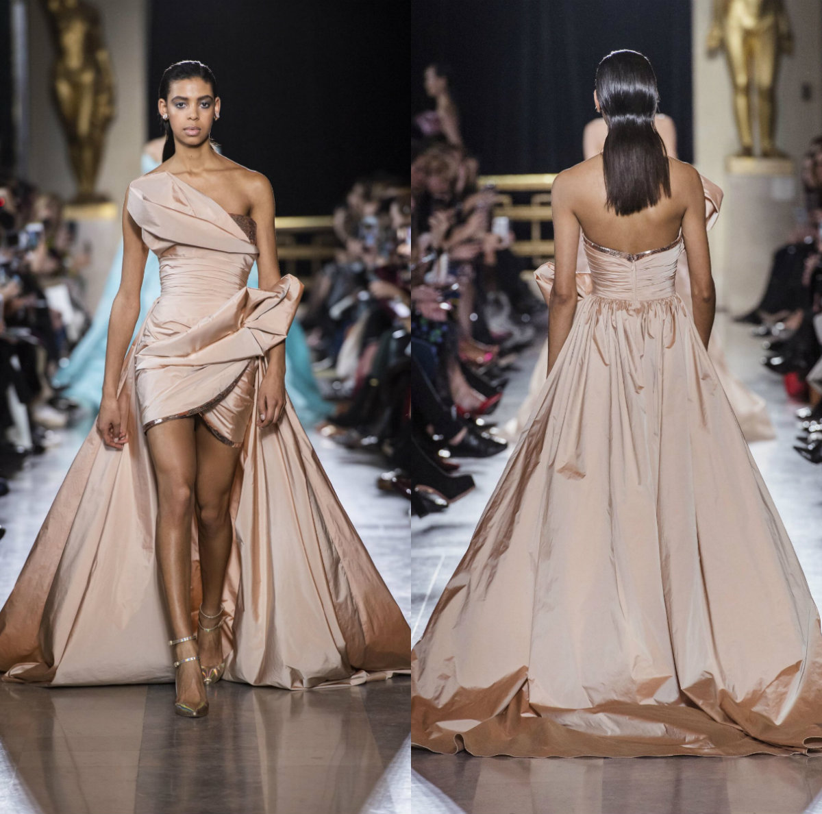 Elie Saab 2020 Evening Dresses Strapless A Line Ruffles Satin Prom Dress Designer Sweep Train Custom Made Formal Gowns, Dark green
Elie Saab 2020 Evening Dresses Strapless A Line Ruffles Satin Prom Dress Designer Sweep Train Custom Made Formal Gowns, Dark green