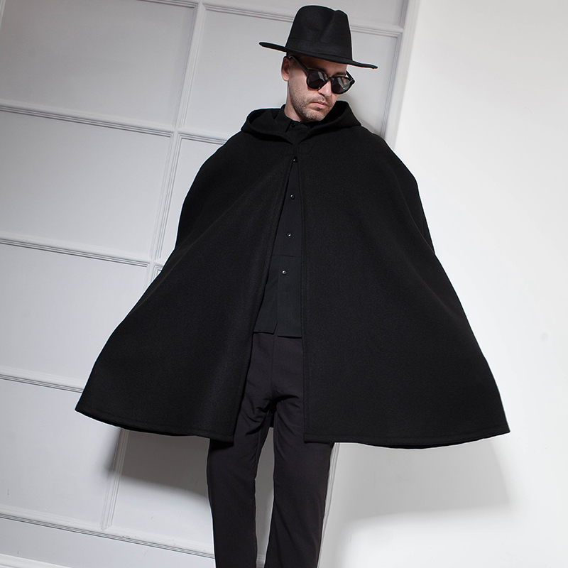 Men's Wool & Blends Woollen Coat, Long, British Style, Korean Edition, Loose, Hooded, Shaman's Cap, Cloak, Cape, And Cape, Black
Men's Wool & Blends Woollen Coat, Long, British Style, Korean Edition, Loose, Hooded, Shaman's Cap, Cloak, Cape, And Cape, Black