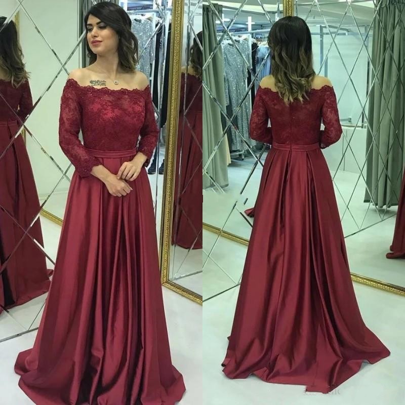 Vintage Bateau Neck Burgundy A Line Evening Formal Dresses 3/4 Long Sleeve Lace Satin Long Prom Gowns With Appliques Beads, Dark navy
Vintage Bateau Neck Burgundy A Line Evening Formal Dresses 3/4 Long Sleeve Lace Satin Long Prom Gowns With Appliques Beads, Dark navy