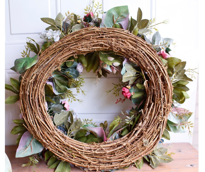53cm Door Wreath Large Garland Artificial Flower Wreath Wall Hanging Door Decoration Home Decoration Farmhouse Deocr Hawaiian