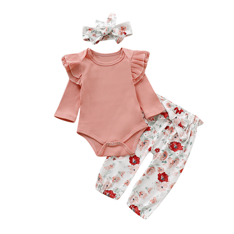 Autumn Baby Clothes Set Long Sleeve Ruffle Tops Romper Floral Pant Big Bow Headband Clothing For Baby Girl, Pink
Autumn Baby Clothes Set Long Sleeve Ruffle Tops Romper Floral Pant Big Bow Headband Clothing For Baby Girl, Pink