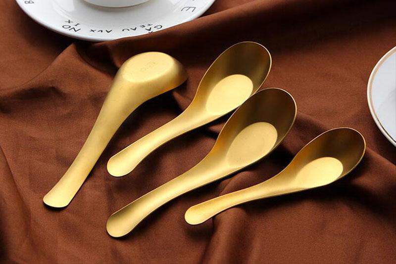 Stainless Steel Soup Spoons Gold Cooked Rice Scoop Kids Dinner Tableware Kitchen Accessories Wholesale4962569