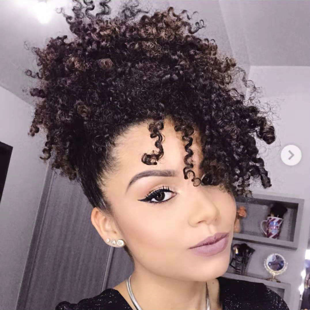 ponytail hair extension 2019 summer ponytail hairstyle women afro kinky curly puff 120g clip in human hair pony tail with bang