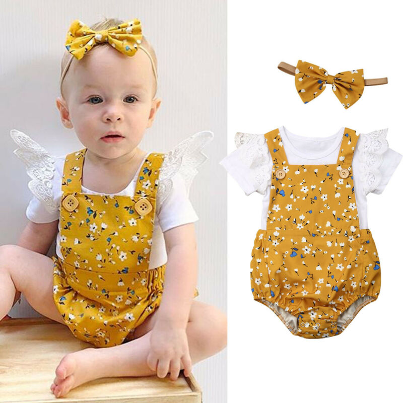 Goocheer Cute Newborn Baby Girl Clothes Summer Short Sleeve Lace Cotton Bodysuit Floral Overalls Headband 3PCS Baby Clothing Set, As pic
Goocheer Cute Newborn Baby Girl Clothes Summer Short Sleeve Lace Cotton Bodysuit Floral Overalls Headband 3PCS Baby Clothing Set, As pic
