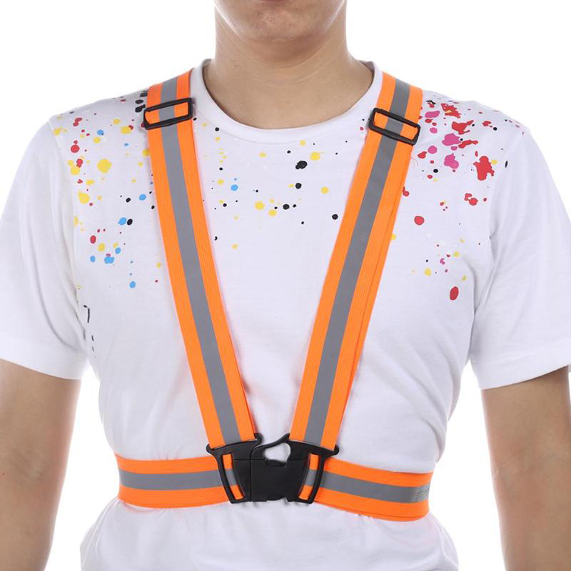 Motorcycle Protective Reflective Safety Vest Elastic Webbing Adjustable Safety Security High Visibility Vest Night Running Vest