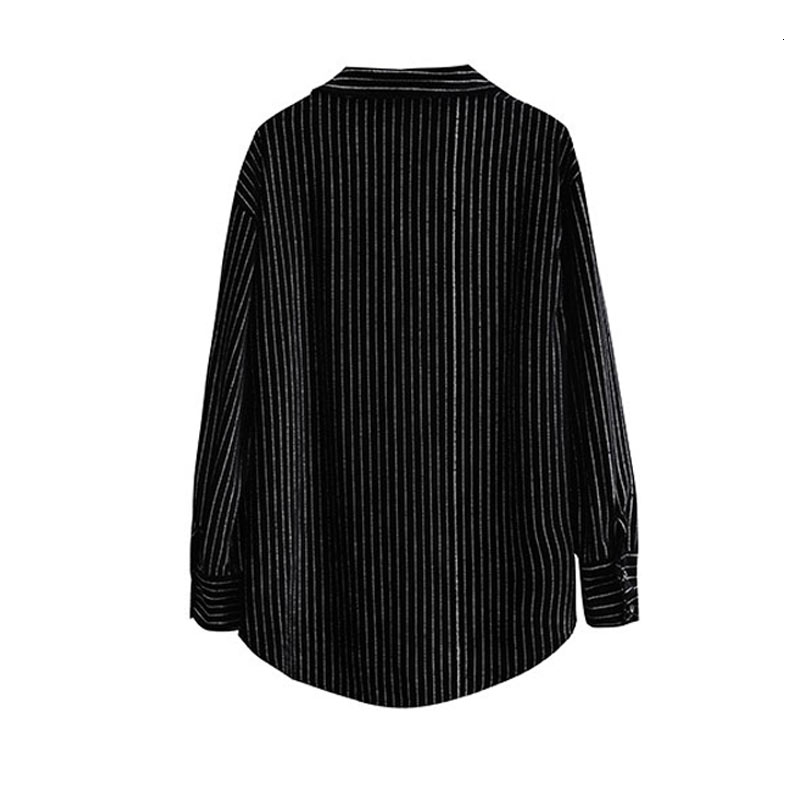 RealShe New Women Blusas Mujer De Moda 2019 Autumn Winter Black Striped Blouse Womens Tops And Blouses Long Sleeves Shirts Tops V191018