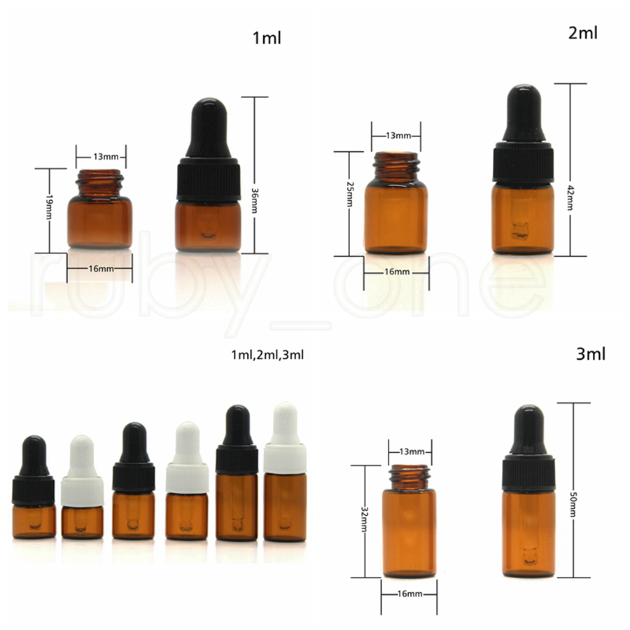 1000pc 1ml 2ml 3ml Amber Glass Dropper Bottles Essential Oil bottle Small Perfume Vials Sampling Storage Bottle Tools RRA1981
1000pc 1ml 2ml 3ml Amber Glass Dropper Bottles Essential Oil bottle Small Perfume Vials Sampling Storage Bottle Tools RRA1981