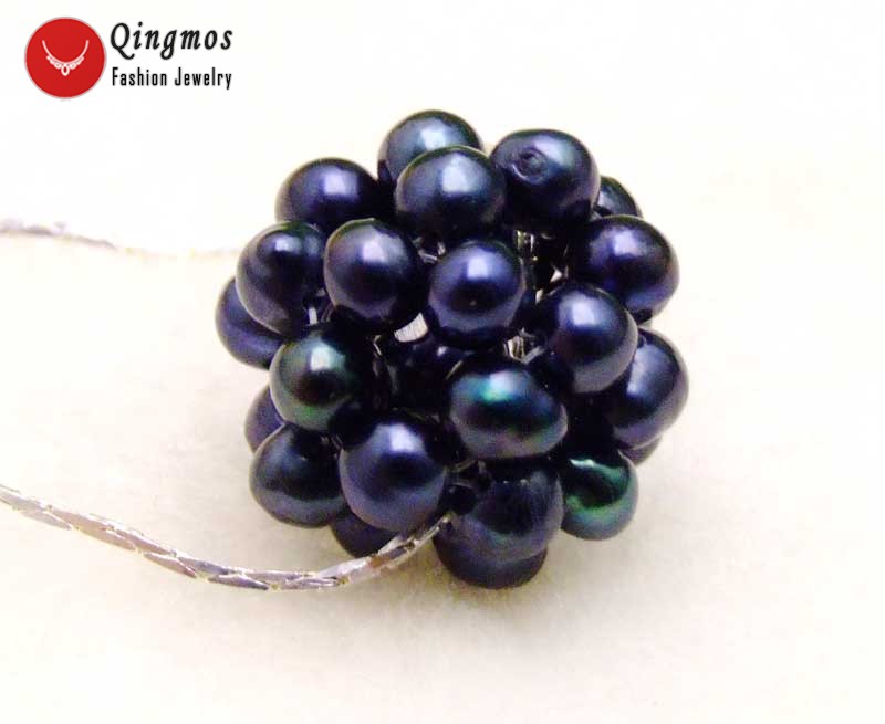 Qingmos Natural 5mm Black Pearl Handwork Weaving 18-20mm Round Ball Pendant Necklace for Women Silver Plated Chain Chokers 17
Qingmos Natural 5mm Black Pearl Handwork Weaving 18-20mm Round Ball Pendant Necklace for Women Silver Plated Chain Chokers 17
