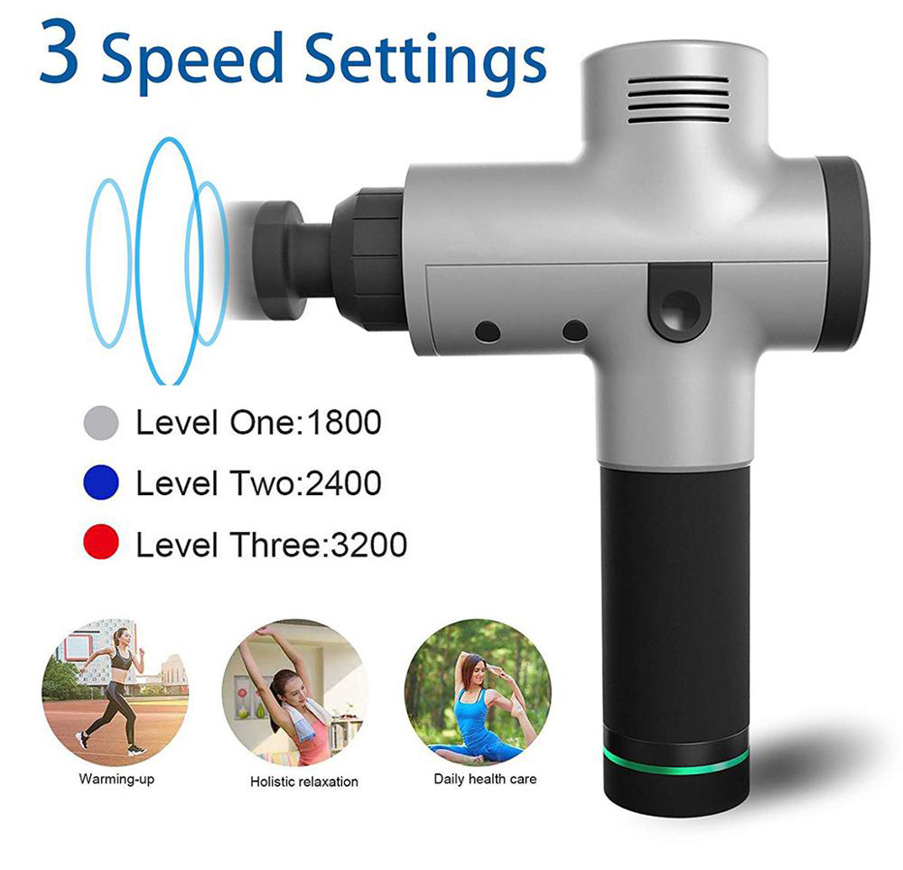 Tissue Massage Gun Muscle Massager Body Relaxation Fitness Slimming Shaping Machine after Training Exercise Pain Relief With Bag LY191213
