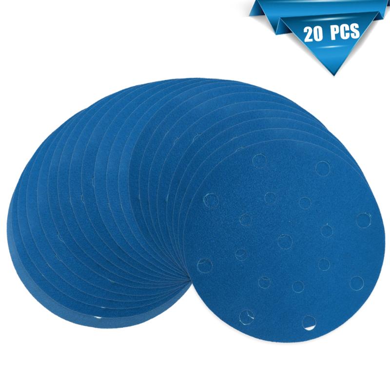 20Pcs 6 Inch 150MM 17 Holes 80 Grits Hook and Loop Polyester Film Blue Sandpaper Sanding Disc
20Pcs 6 Inch 150MM 17 Holes 80 Grits Hook and Loop Polyester Film Blue Sandpaper Sanding Disc