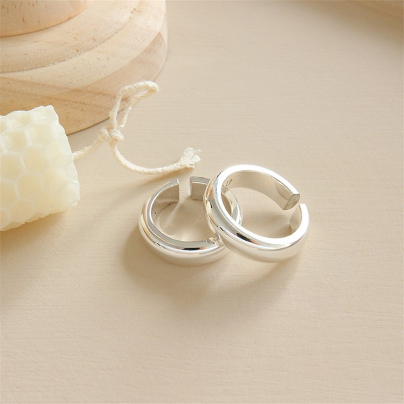 New Fashion 990 Silver Statement Ring For Women Classic Glossy Open Size Adjustable Ring Fine Jewelry