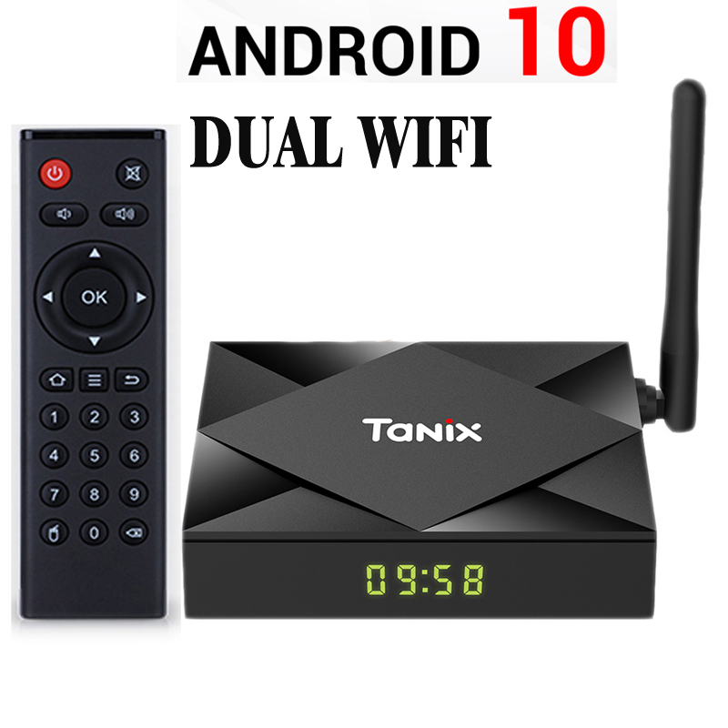Tanix TX6S Android 10.0 TV Box Allwinner H616 Quad Core RAM 4GB ROM 32GB 2.4G 5G WIFI BT4 Stream Media player
Tanix TX6S Android 10.0 TV Box Allwinner H616 Quad Core RAM 4GB ROM 32GB 2.4G 5G WIFI BT4 Stream Media player
