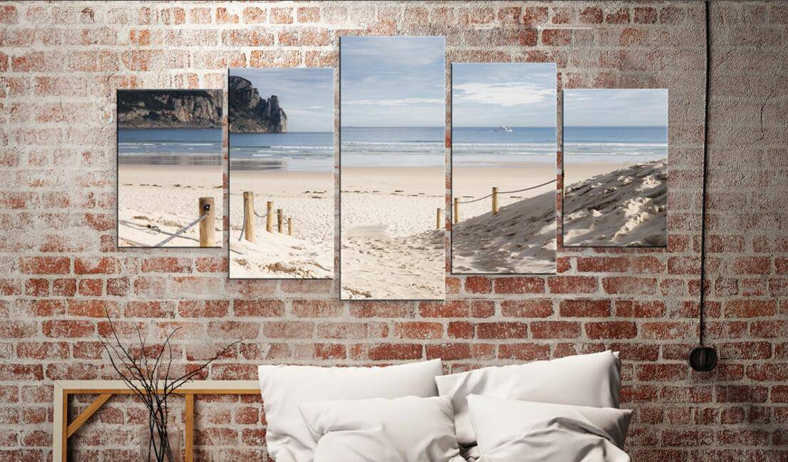 5pcs/set Island Beach Decorative Painting On Canvas (No Frame) Seaside Natural Scenery Pictures For Home Decor Great Poster