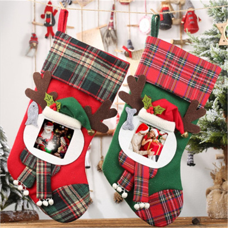 New Large Christmas Stockings with Transparent Photo Frame Christmas Decorations Socks Gift Bags
New Large Christmas Stockings with Transparent Photo Frame Christmas Decorations Socks Gift Bags