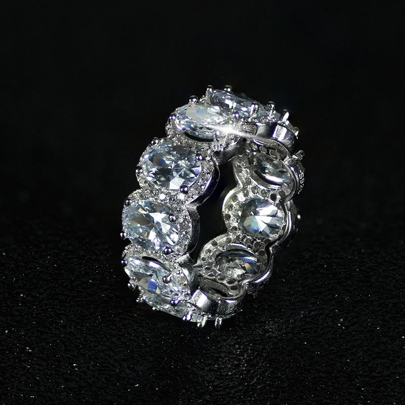 Couple Rings Set: Sterg Sier White Topaz Eternity Wedding Bridal Jewelry Gift