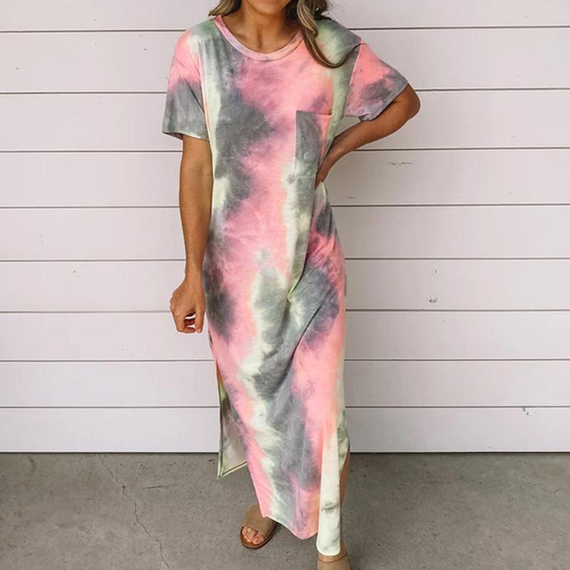 Women Tie-dye print Robe Summer 2020 O-neck Loose Long Dress Gradient Elegant Casual Ladies Maxi Dress Vestidos Plus Size#y3, Gray
Women Tie-dye print Robe Summer 2020 O-neck Loose Long Dress Gradient Elegant Casual Ladies Maxi Dress Vestidos Plus Size#y3, Gray
