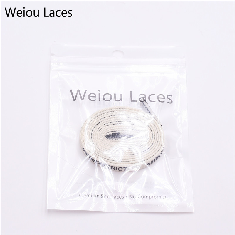 Weiou Brand New 7mm Double-sided Printing Shoelace Extra Long Shoestring Sports Clothing Drawstring Beige Flat Laces
