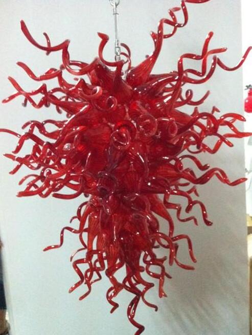 Lamps Wholesale LED Chandeliers Lights Red Color Modern Chandelier with Good Price Murano Blown Glass Light