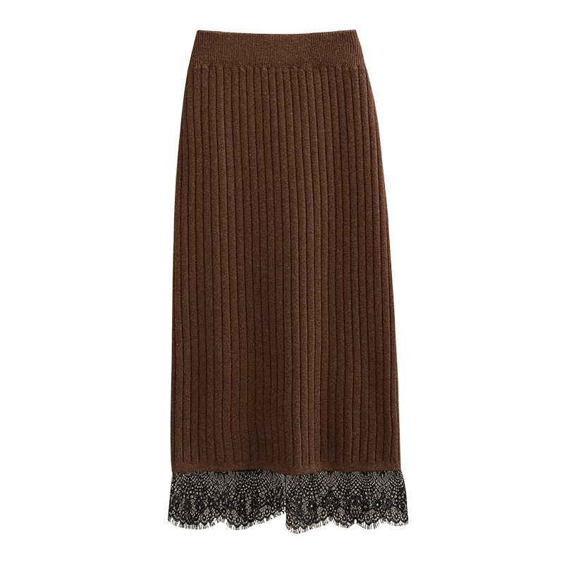 Women Knitted Sweater Skirt Midi Stripe Lace Pencil Skirt High Waist Knitting Rivet Bottoms Elastic Autumn Warm Skirt, Lace brown
Women Knitted Sweater Skirt Midi Stripe Lace Pencil Skirt High Waist Knitting Rivet Bottoms Elastic Autumn Warm Skirt, Lace brown