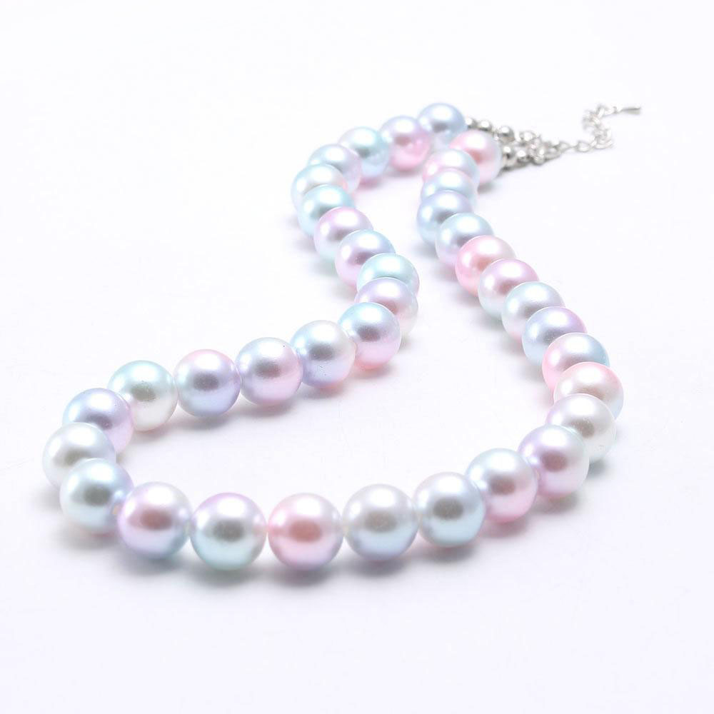 New Arrivel Fashion Magic Pearl Kid Chunky Necklace Girls Pearl Bubblegum Beads Chunky Necklace Jewelry For Children