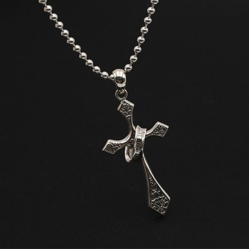 New 925 sterling silver handmade punk style jewelry American antique silver designer cross necklace pendants without chain for men women