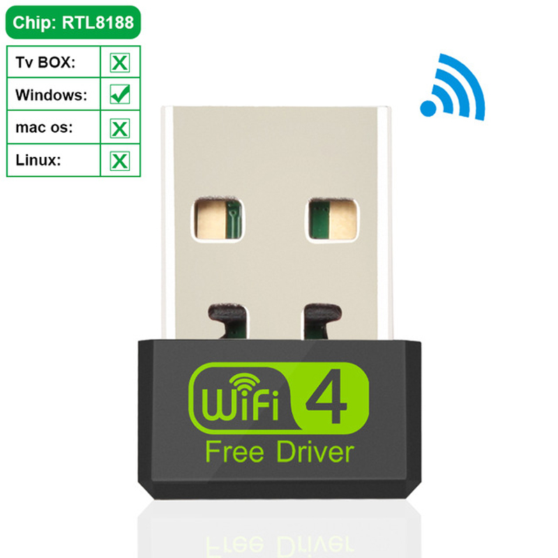 Mini Wireless USB WiFi Adapter 150Mbps Wi-Fi Receiverr For PC Ethernet 2.4G/5G Network Card